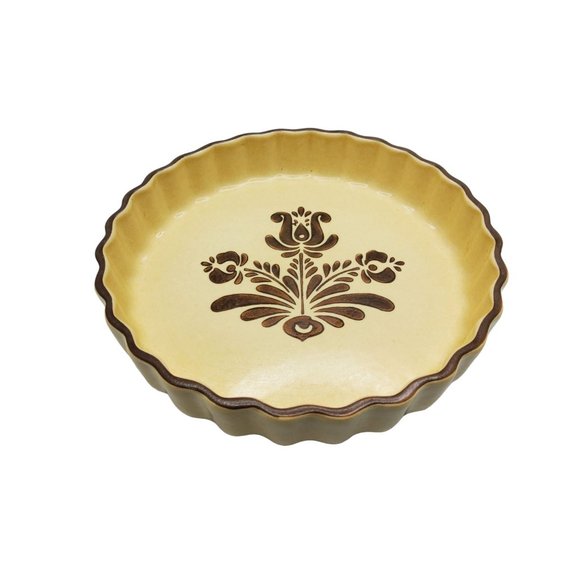 vintage platzgraff stoneware village 9" quiche/ deep pie dish. - Picture 2 of 7